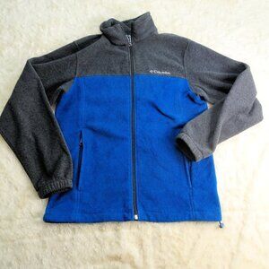 Columbia Blue/Gray Fleece Full Zip Jacket Small